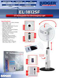 999E Abanico Recargable 18" (EL-1812SF)